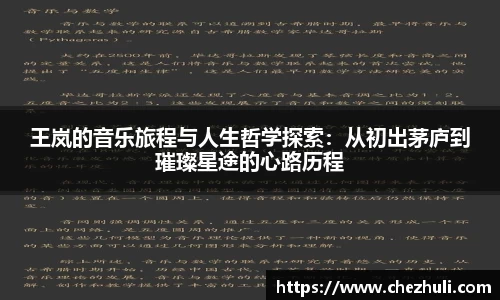 王岚的音乐旅程与人生哲学探索：从初出茅庐到璀璨星途的心路历程